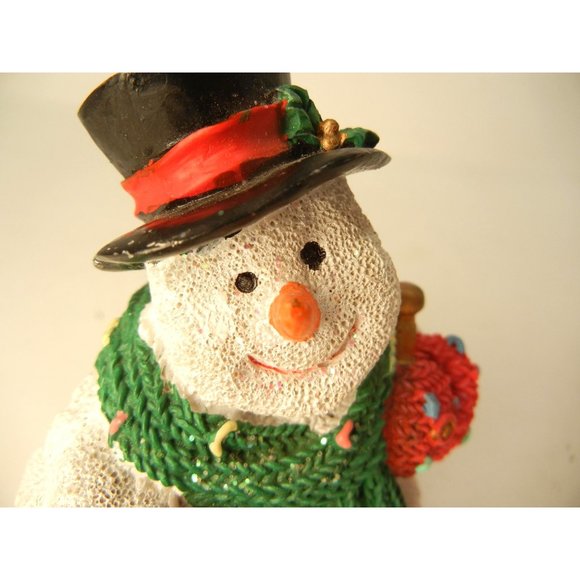 Snowman sitting, Drummer snowman, mantel décor, vintage 1990's - Picture 4 of 8